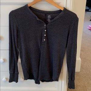 american eagle aerie oversized henley shirt